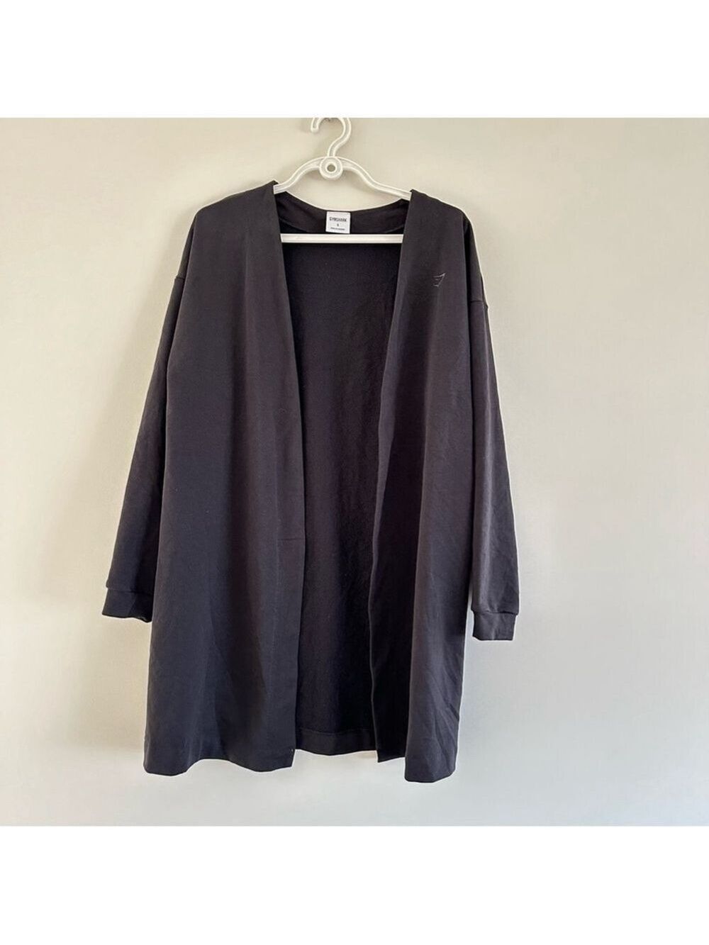 Gymshark Whitney Oversized Open Front Robe Jacket Black Size Small